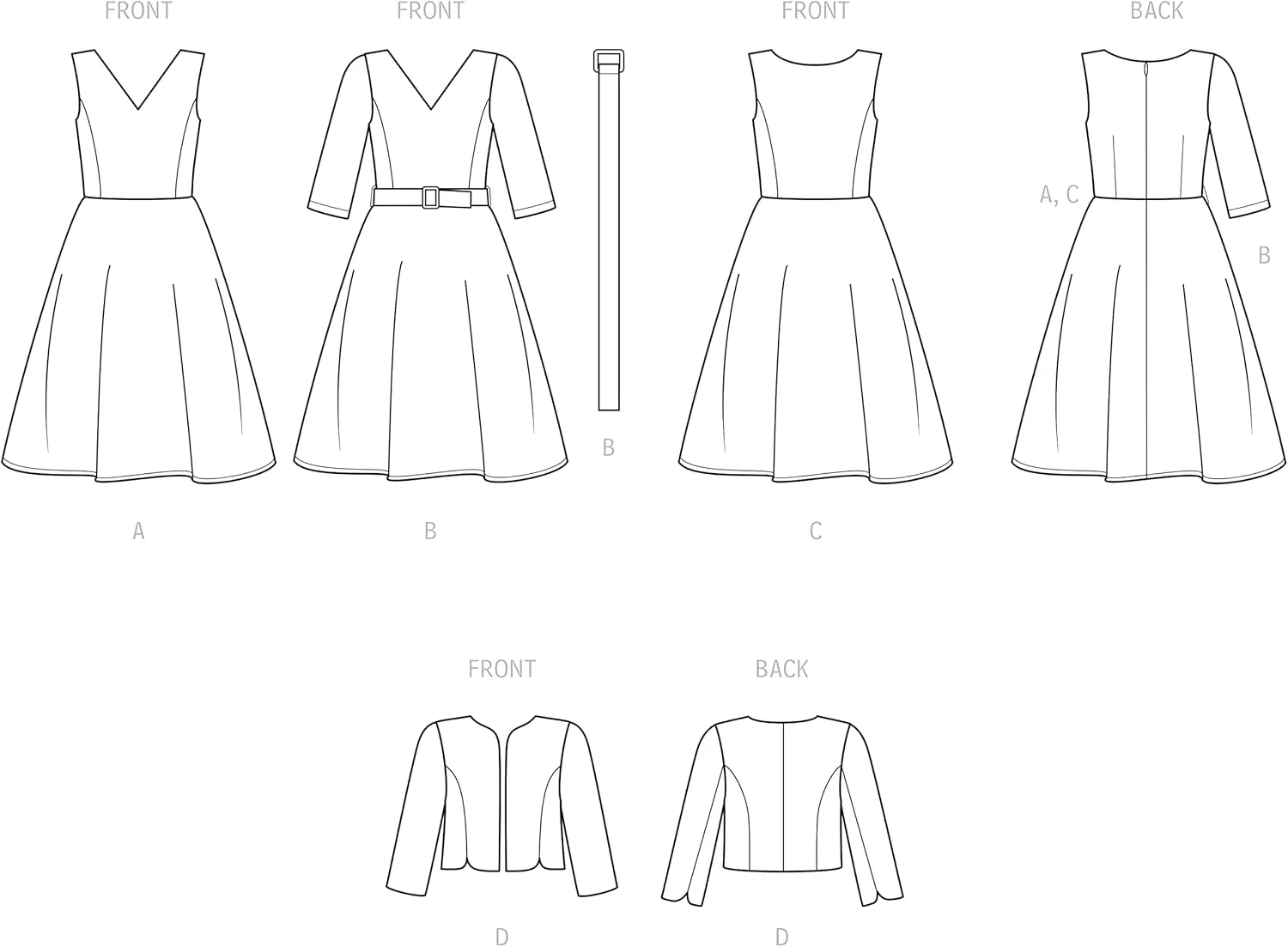 الگوی خیاطی ژاکت و لباس زنانه سادگی، کد S9474، سایزهای 18W-20W-22W-24W، چند رنگ