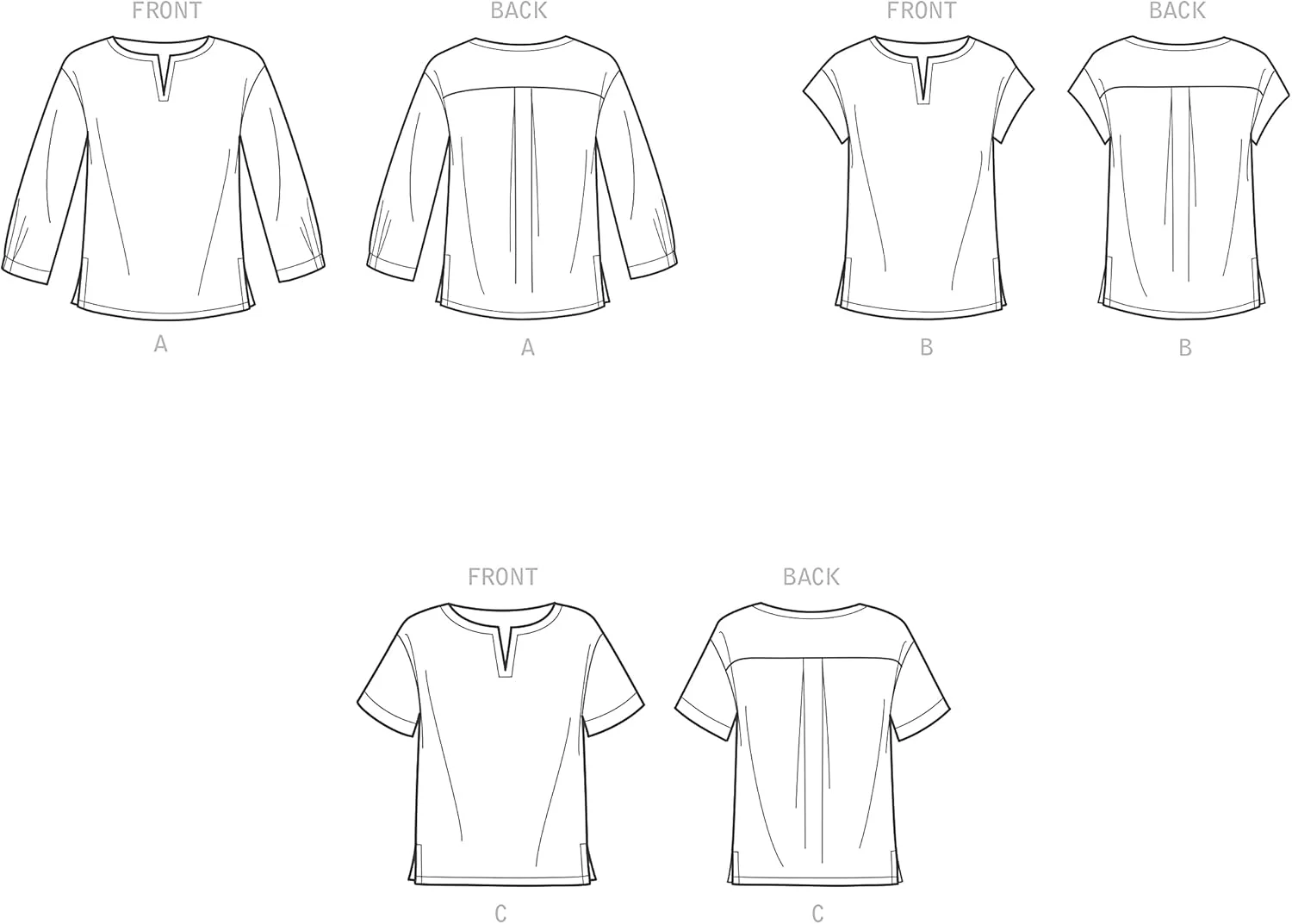 الگوی دوخت تاپ زنانه با آستین افتاده سیمپلیسی، کد 9274، سایزهای 6-14، سفید