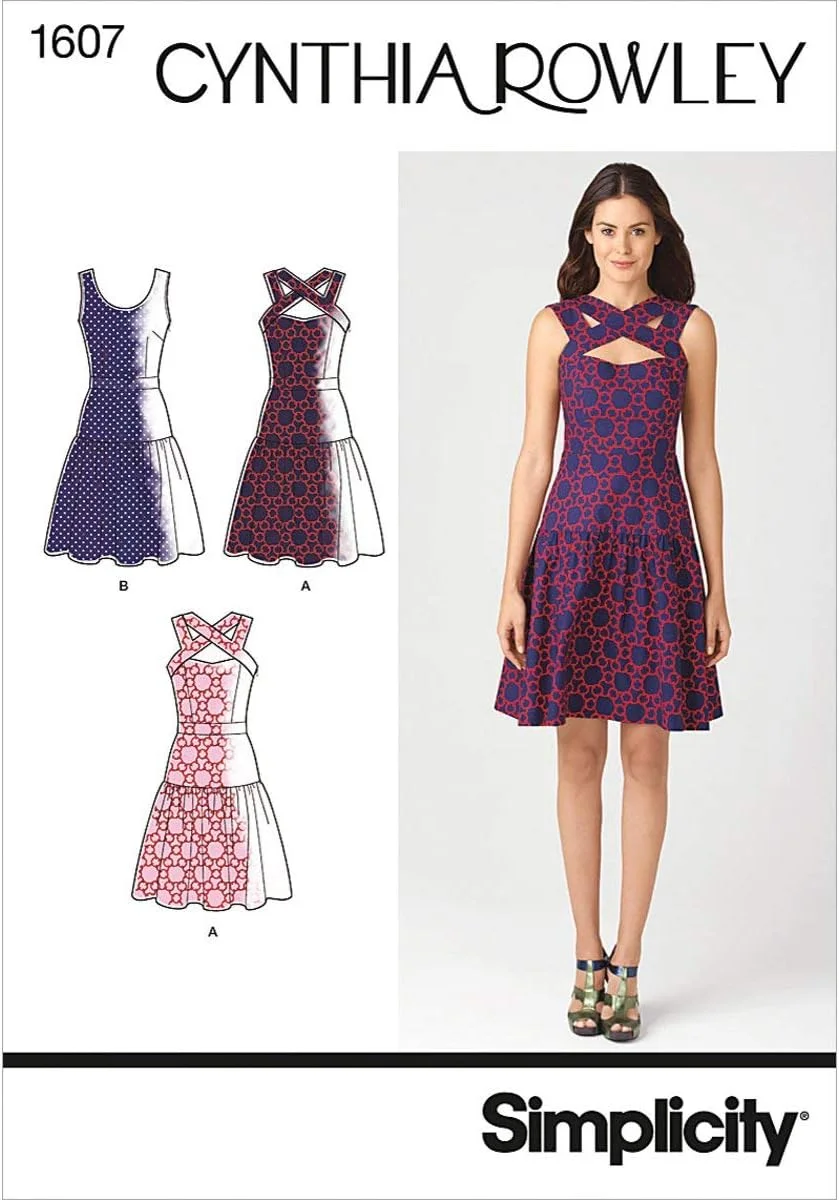 الگوی خیاطی سادگی 1607 لباس زنانه مجموعه سینتیا رولی، سایز H5