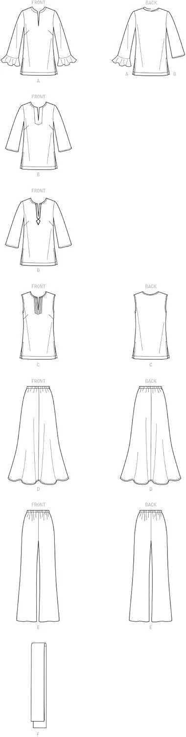 الگوی خیاطی SIMPLICITY S9130 تاپ و پایین تنه زنانه و دخترانه، متنوع، BB (20W-22W-24W-26W-28W)