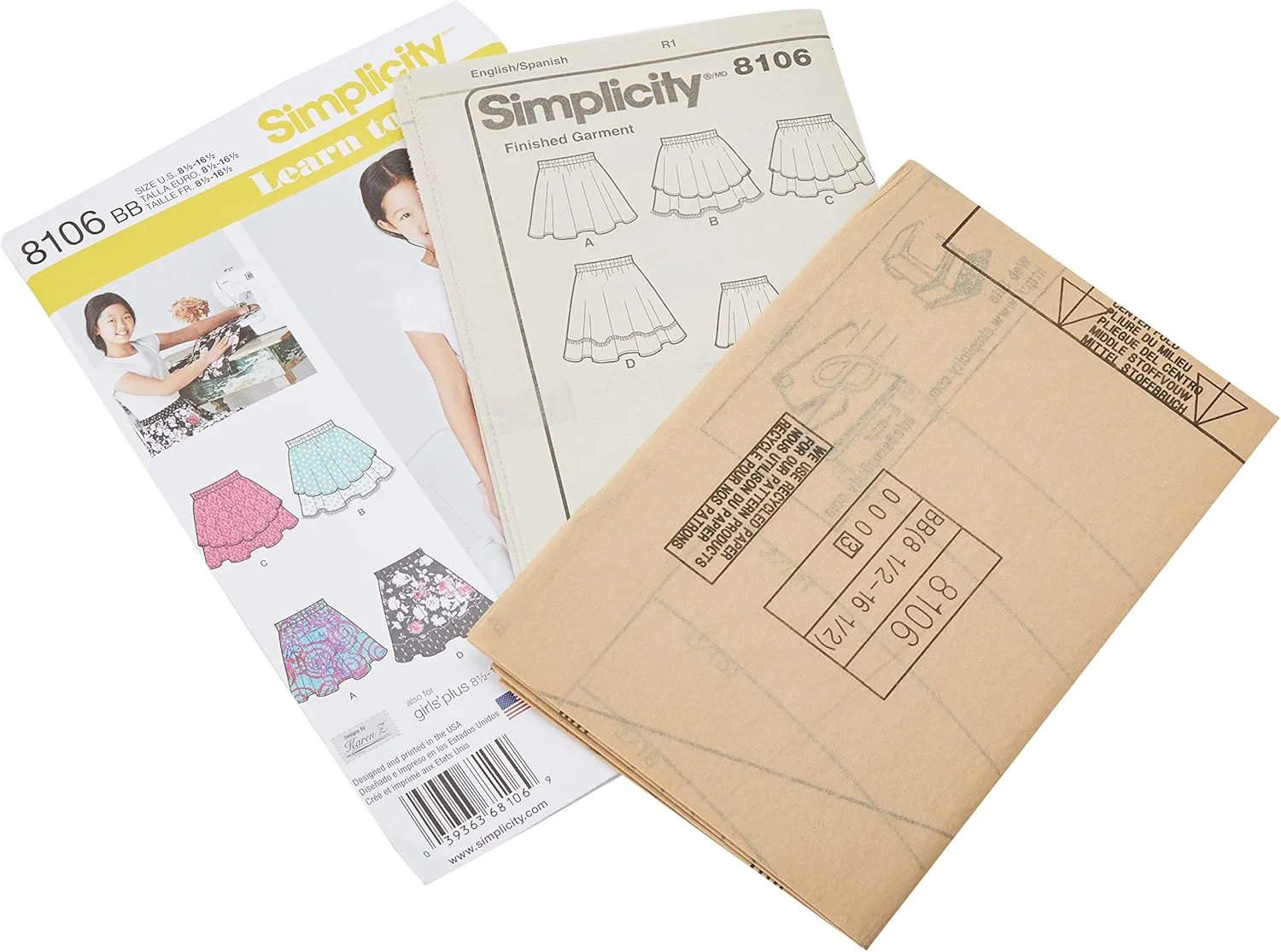 الگوی سادگی 8106 BB آموزش دوخت دامن دخترانه پلاس، کاغذی، 22x15x1 سانتی متر الگوی سادگی 8106 BB آموزش دوخت دامن دخترانه پلاس، کاغذی، 22x15x1 سانتی متر