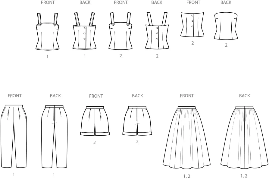 الگوی خیاطی SIMPLICITY SS3115U5 لباس بازی دو تکه زنانه در دو قد و دامن U5 (16-18-20-22-24)