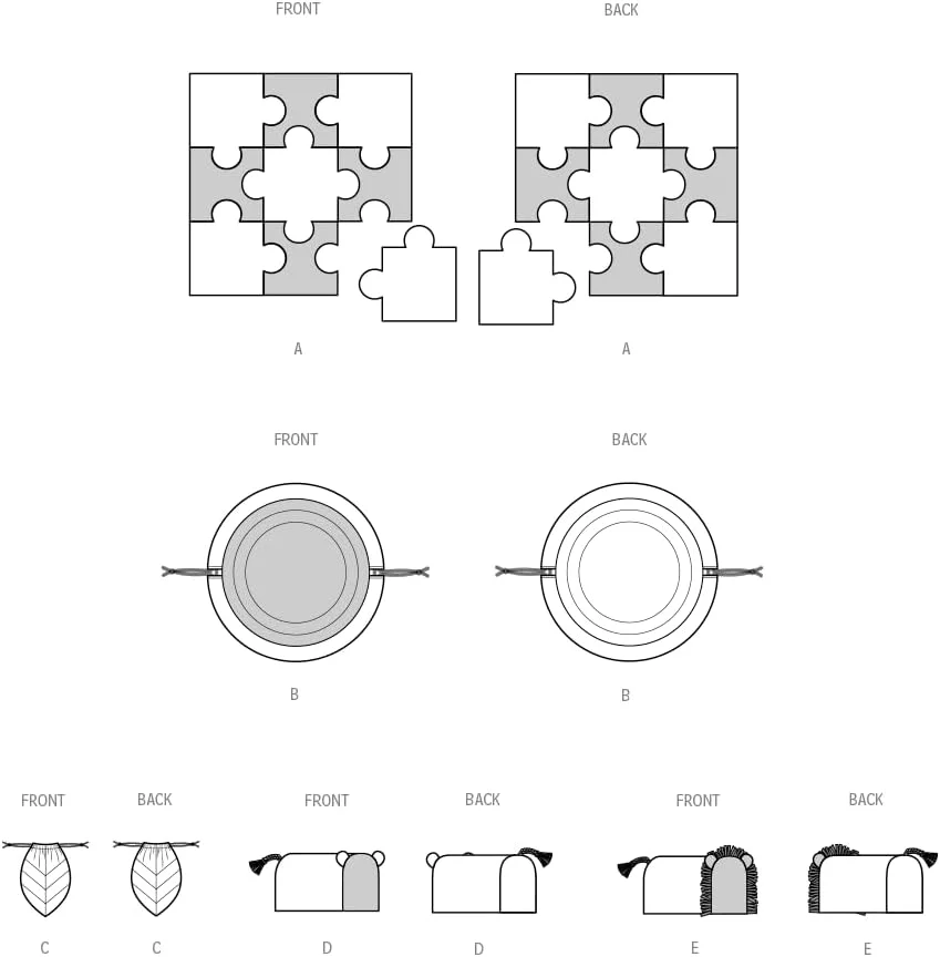الگوی خیاطی سیمپلیسیتی SS3123OS لوازم جانبی اتاق بازی OS (تک سایز)