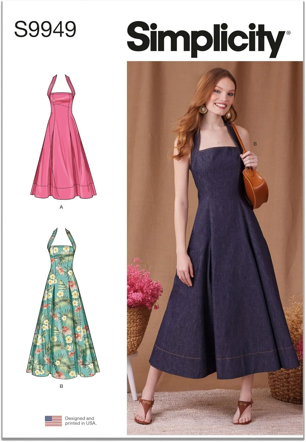 الگوی خیاطی SIMPLICITY مدل SS9949U5، لباس زنانه در دو قد مختلف، سایز U5 (16-18-20-22-24)