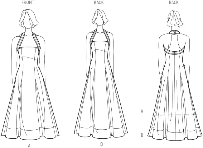 الگوی خیاطی SIMPLICITY مدل SS9949U5، لباس زنانه در دو قد مختلف، سایز U5 (16-18-20-22-24)