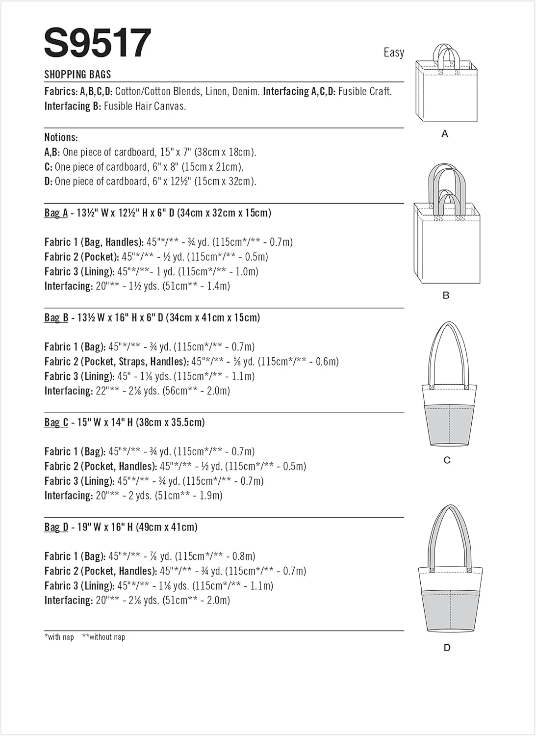 الگوی خیاطی کیف دستی ساده قابل استفاده مجدد، کد S9517، یک سایز، چند رنگ