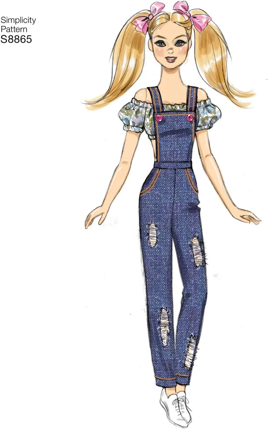 الگوهای خیاطی لباس عروسک Simplicity S8865 برای عروسک های 11.5 اینچی، کد 8865