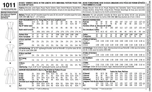 الگوی خیاطی سادگی 1011: لباس مناسب اندام شگفت انگیز زنانه و سایز بزرگ، سایز AA، سفید، (10-12-14-16-18)