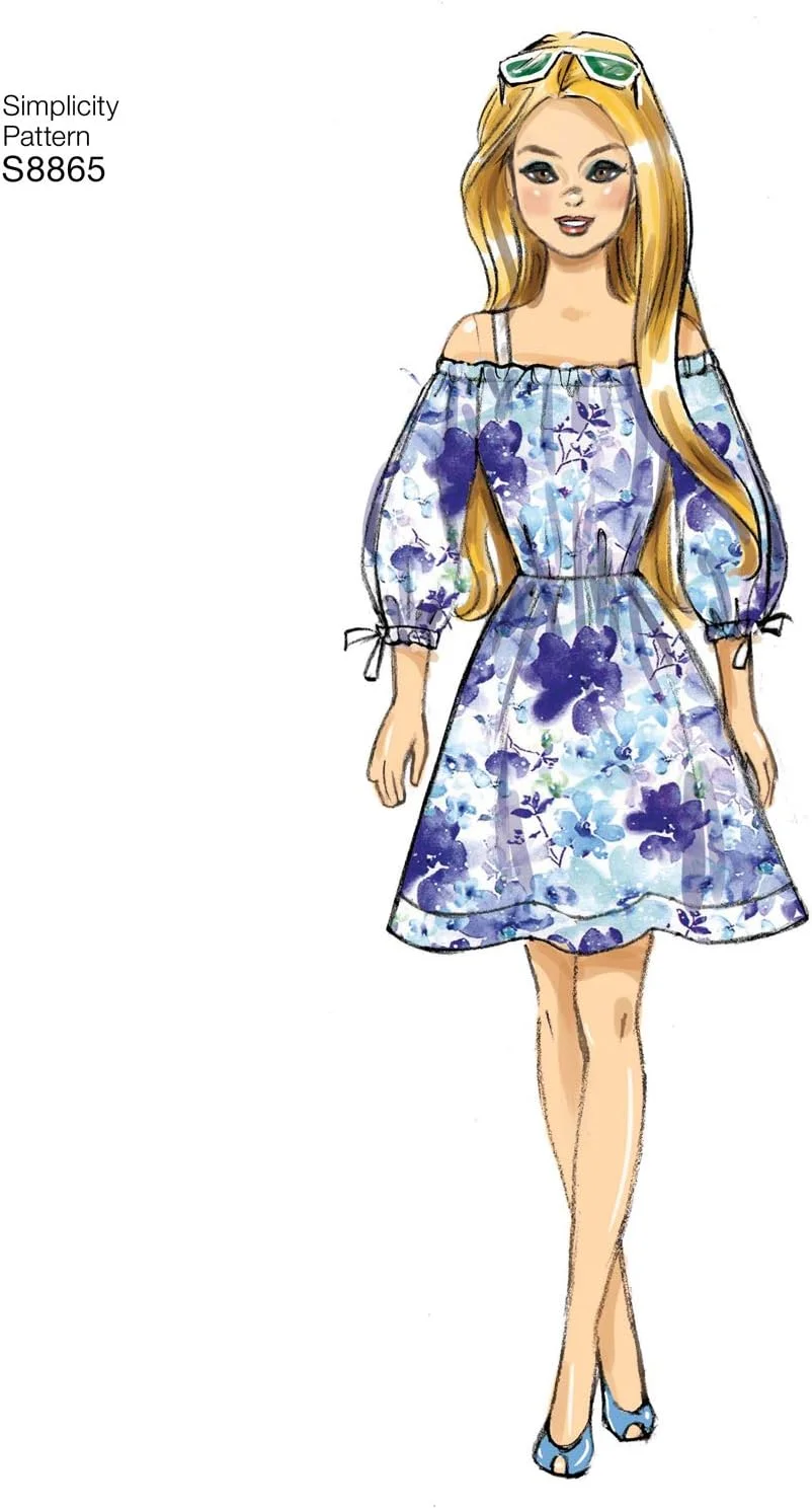 الگوهای خیاطی لباس عروسک Simplicity S8865 برای عروسک های 11.5 اینچی، کد 8865