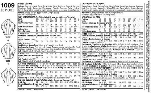 الگوی خیاطی سادگی 1009: لباس های فانتزی زنانه، سایز HH، کاغذی، سفید، (6-8-10-12)