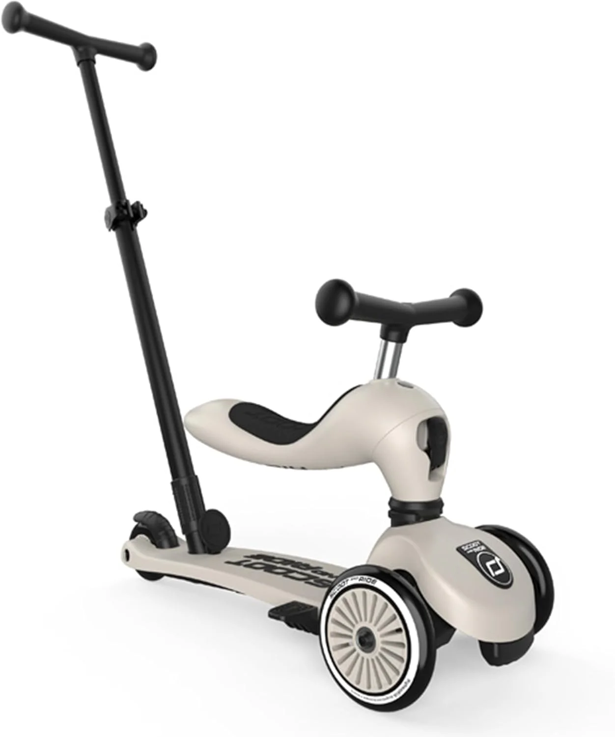اسکوتر و سه چرخه Scoot & Ride Highwaykick 1 Push And Go - دوچرخه و اسکوتر 2 در 1، فرمان قابل تنظیم، تغییر شکل 1 کلیکی، صفحه پا ضد لغزش، سبک وزن و بادوام - Ash