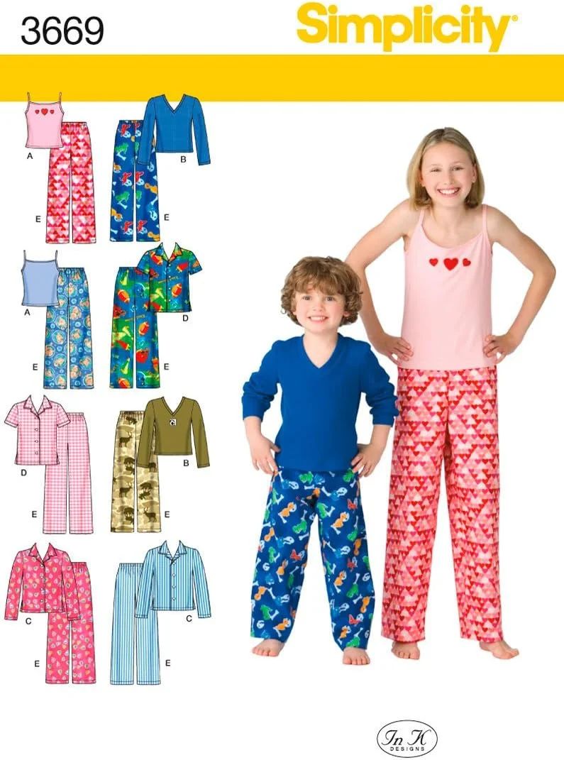 الگوی خیاطی سادگی 3669 K5 لباس خواب دخترانه/بچه گانه