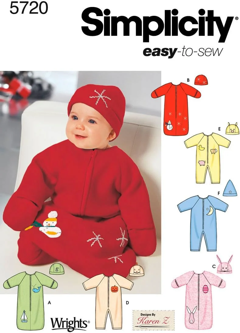 الگوی خیاطی سادگی 5720 A لباس های جداگانه نوزاد