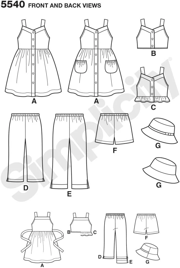 الگوی خیاطی سادگی 5540 - لباس کودک
