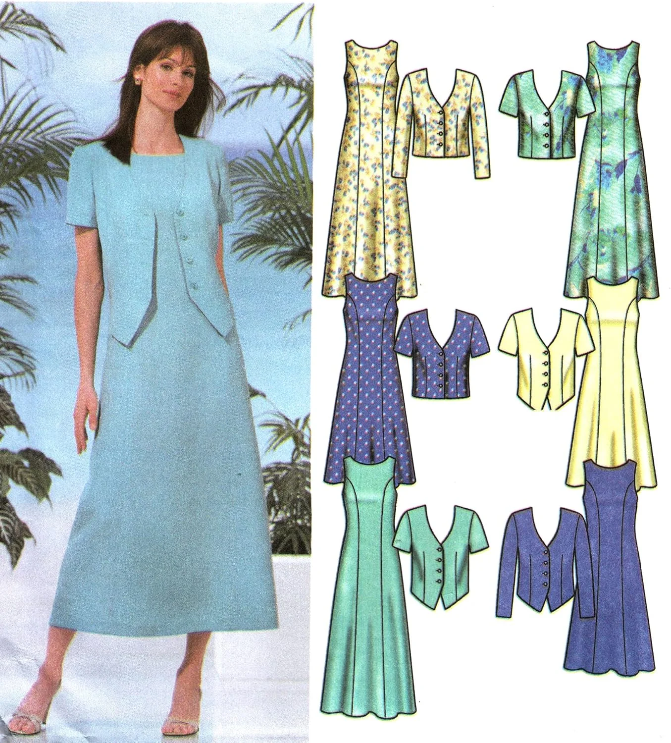 الگوی خیاطی سادگی 5957R، لباس و ژاکت زنانه، سایز 14-22