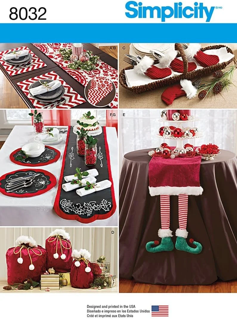 الگوی خیاطی سادگی 8032OS لوازم جانبی پذیرایی، کاغذی، سفید، OS (تک سایز)