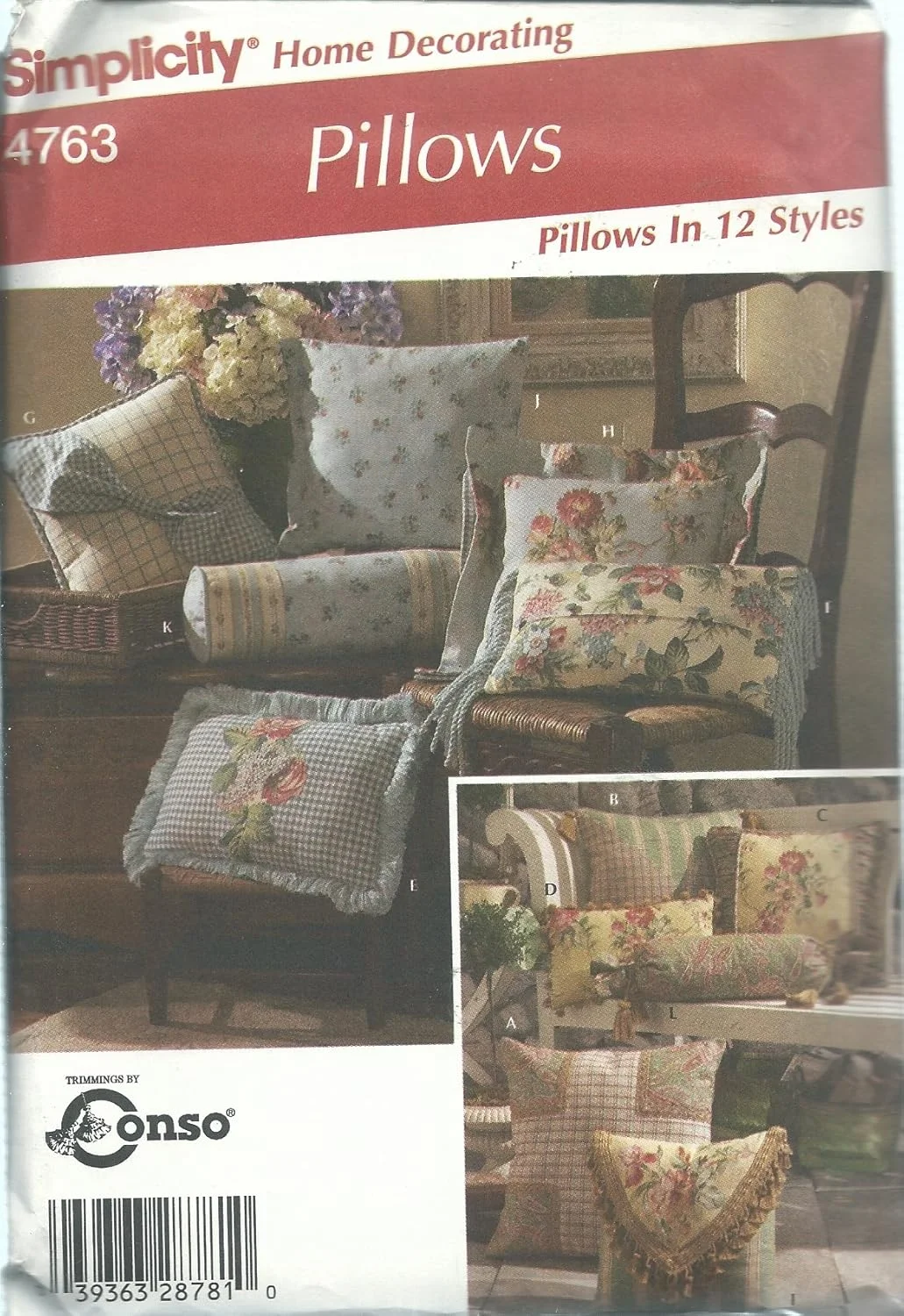 الگوی خیاطی بالش در 12 مدل سایز یک Simplicity 4763