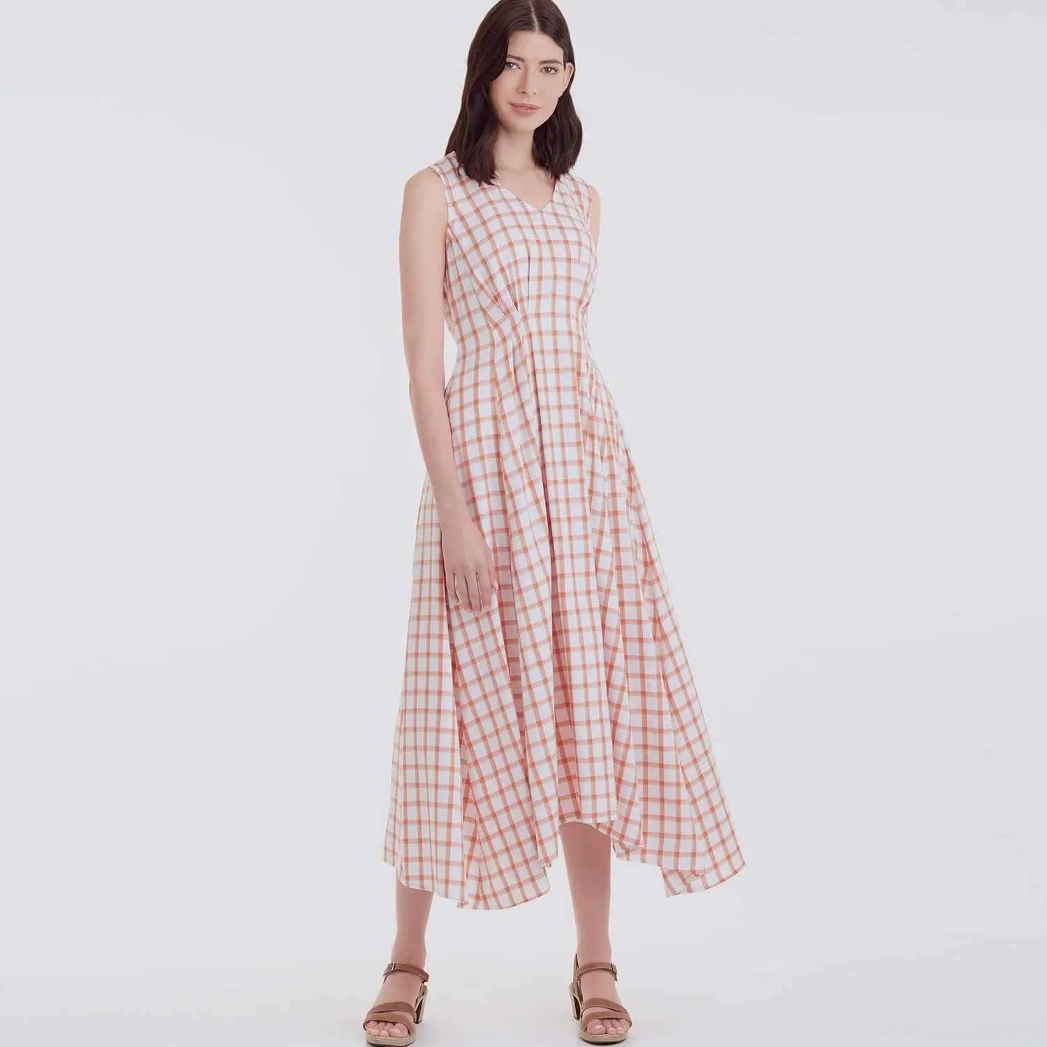 الگوی خیاطی سادگی S9134، لباس پلیسه دار زنانه، سایز U5 (16-18-20-22-24)