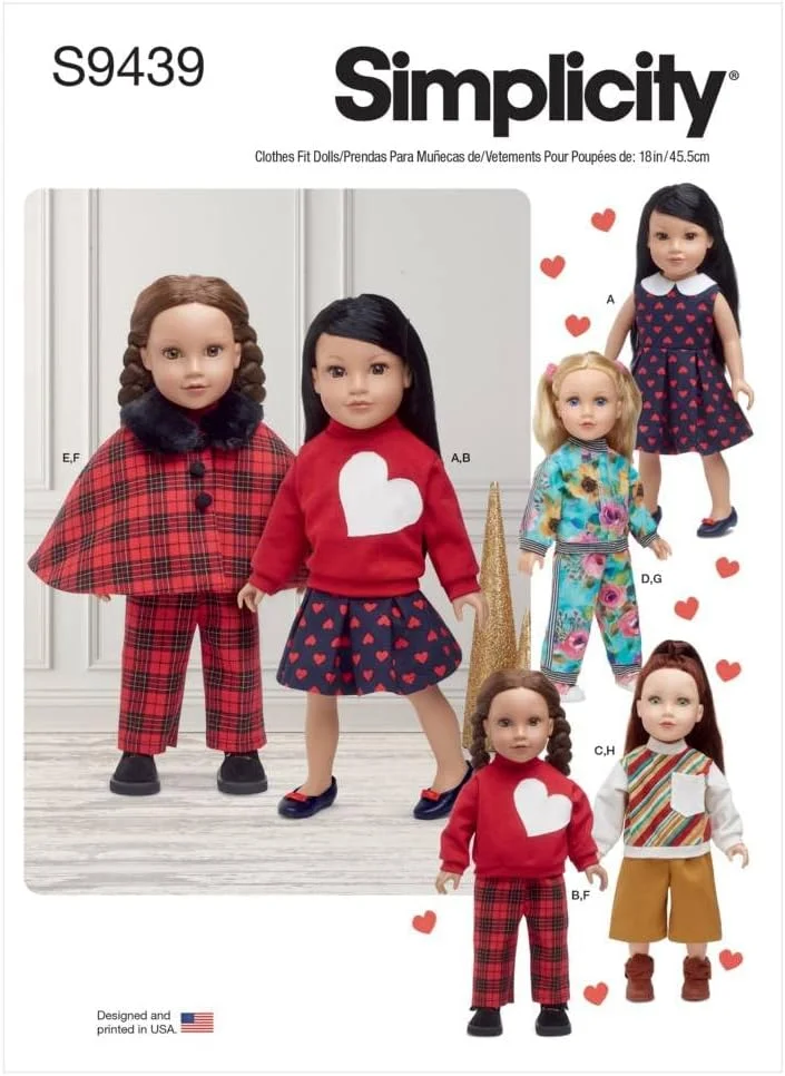 الگوی خیاطی سادگی S9439 لباس عروسک 18 اینچی