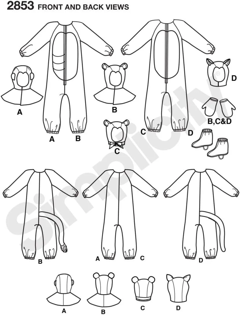 الگوی خیاطی سادگی U02853A لباس های بزرگسالان، کاغذی، سفید، A (XS,S,M,L,XL)
