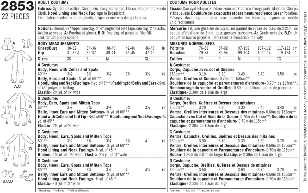الگوی خیاطی سادگی U02853A لباس های بزرگسالان، کاغذی، سفید، A (XS,S,M,L,XL)