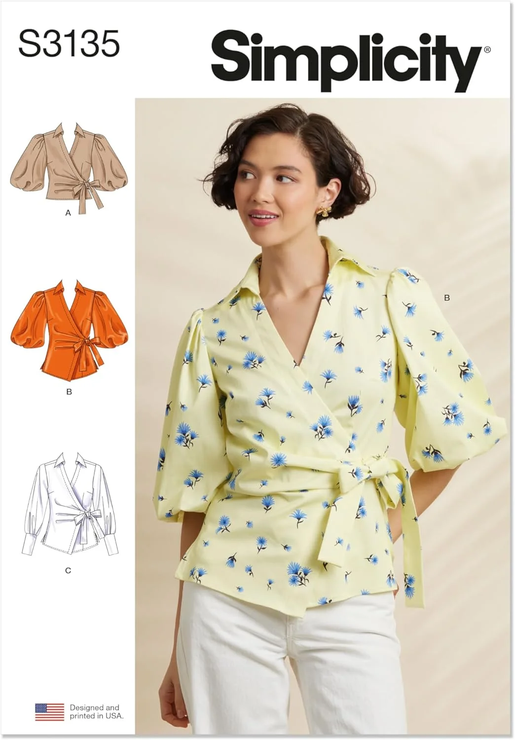 الگوی خیاطی تاپ زنانه مدل Simplicity SS3135K5، طرح S3135، سایزهای 8-10-12-14-16