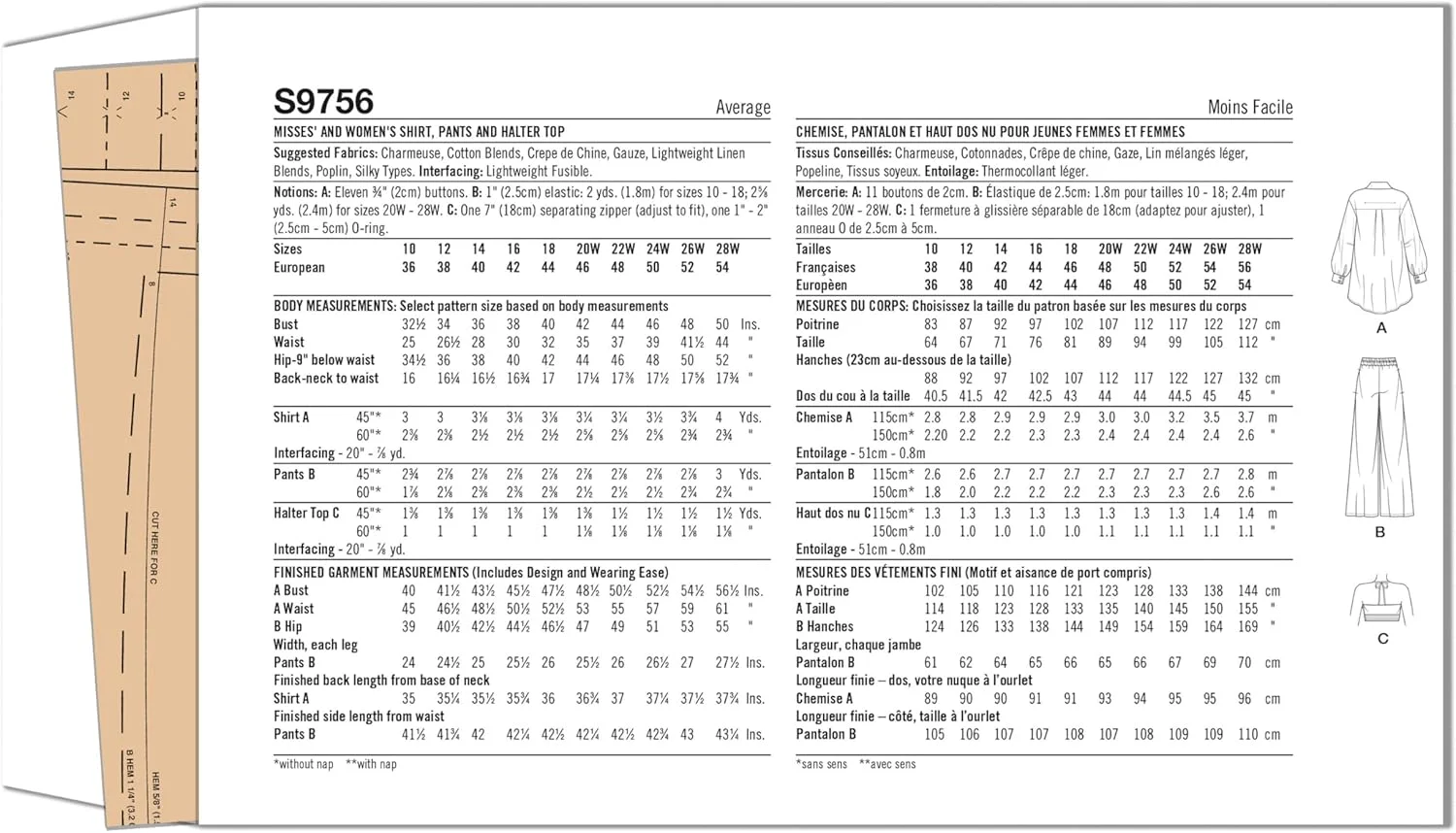 الگوی خیاطی زنانه و دخترانه Simplicity SS9756BB شامل شومیز، شلوار و نیم تنه هالتر برای انجمن خیاطی آمریکا BB (سایز 20W-22W-24W-26W-28W) الگوی خیاطی زنانه و دخترانه Simplicity SS9756BB شامل شومیز، شلوار و نیم تنه هالتر برای انجمن خیاطی آمریکا BB (سایز 20W-22W-24W-26W-28W)