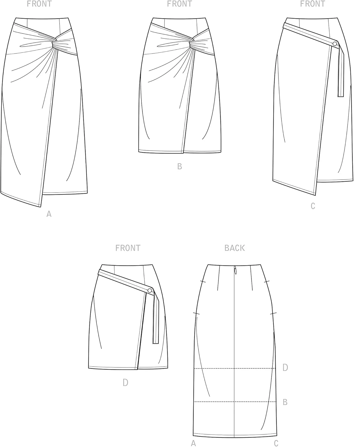 سیمپلیسیتی SS9375U5 دامن/شلوار زنانه، دامن فاکس راپ با پیچ، دارای جیب درز پهلو، ساسون های جلو و پشت و زیپ نامرئی در مرکز پشت.