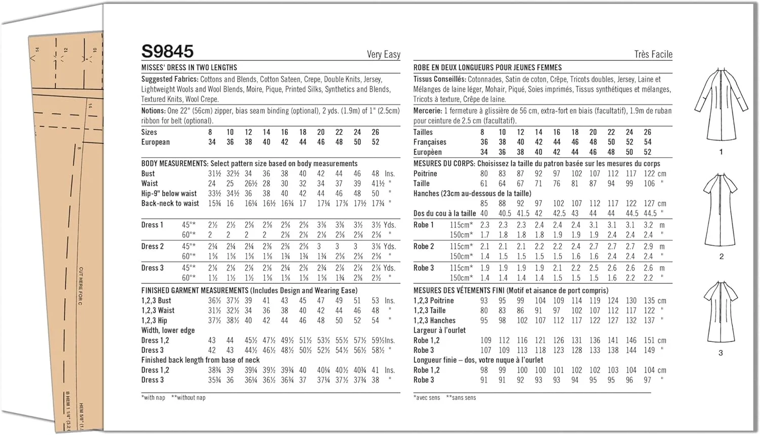 الگوی خیاطی لباس فون بدون یقه زنانه Simplicity Easy Misses' Vintage دهه 1960، سایزهای 18-20-22-24-26، چند رنگ