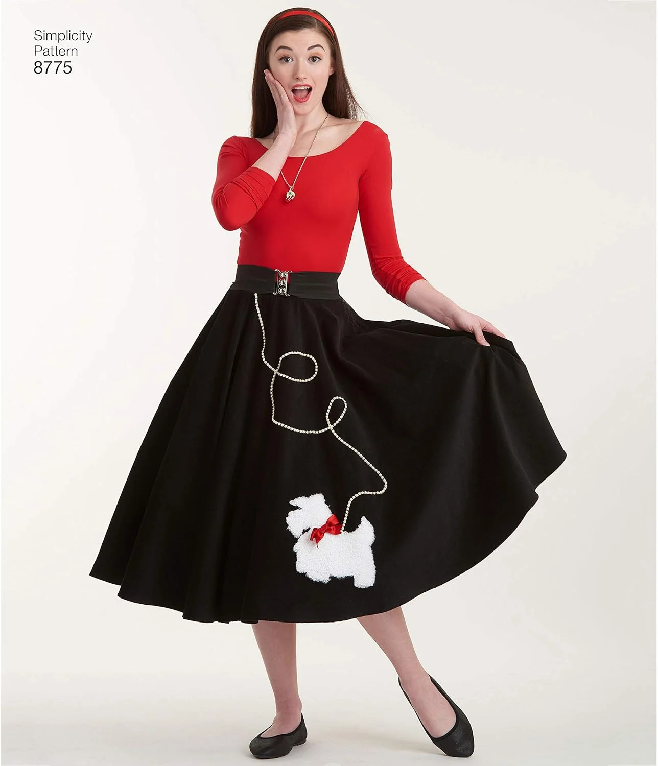 الگوی خیاطی دامن پودل Rockabilly Vintage دهه 1950 زنانه Simplicity 8775، سایزهای 14-22
