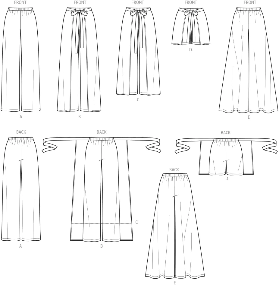 الگوی خیاطی شلوار و شورت زنانه ساده دوزی Simplicity 8134، سایز 14-22