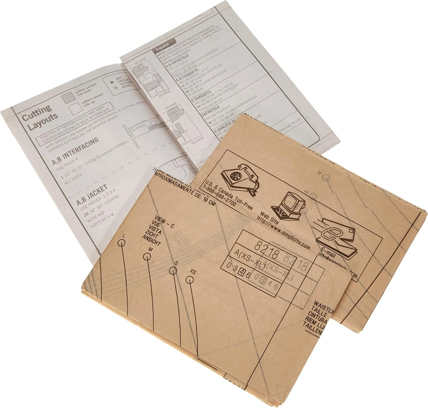 الگوی خیاطی آسان Simplicity 8218 برای کت و جلیقه آستردار زنانه، سایز XS-XL