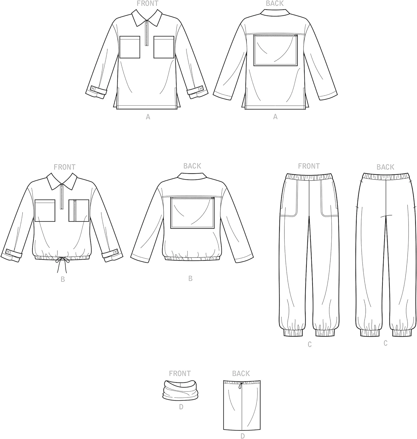 الگوی خیاطی سادگی کد 9278، بسته تاپ های نیم زیپ مردانه و زنانه، گردن پوش و شلوار کشی، سایز XS-M، سفید الگوی خیاطی سادگی کد 9278، بسته تاپ های نیم زیپ مردانه و زنانه، گردن پوش و شلوار کشی، سایز XS-M، سفید