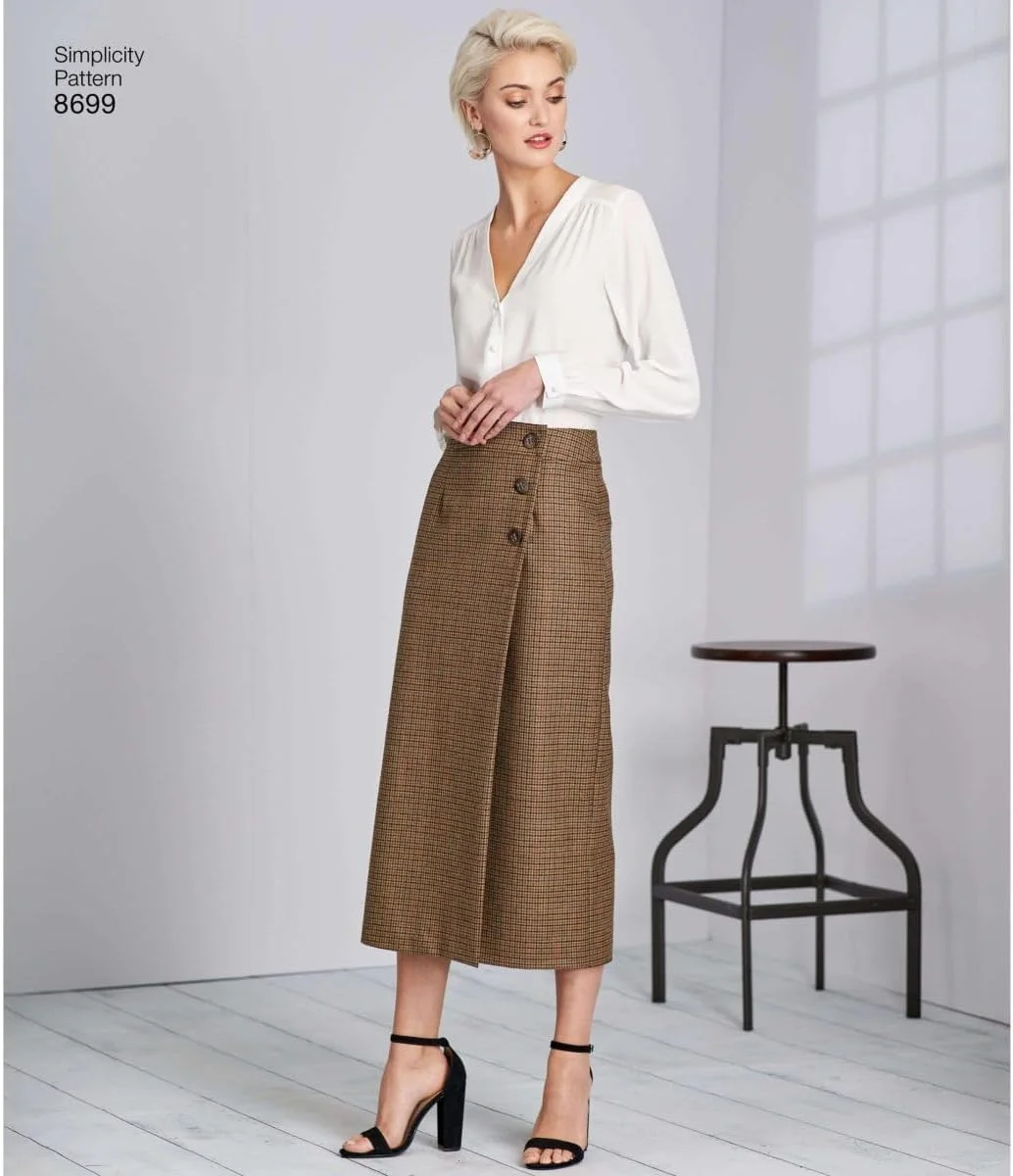 الگوهای خیاطی دامن جلو بسته زنانه Simplicity، سایزهای 14-22