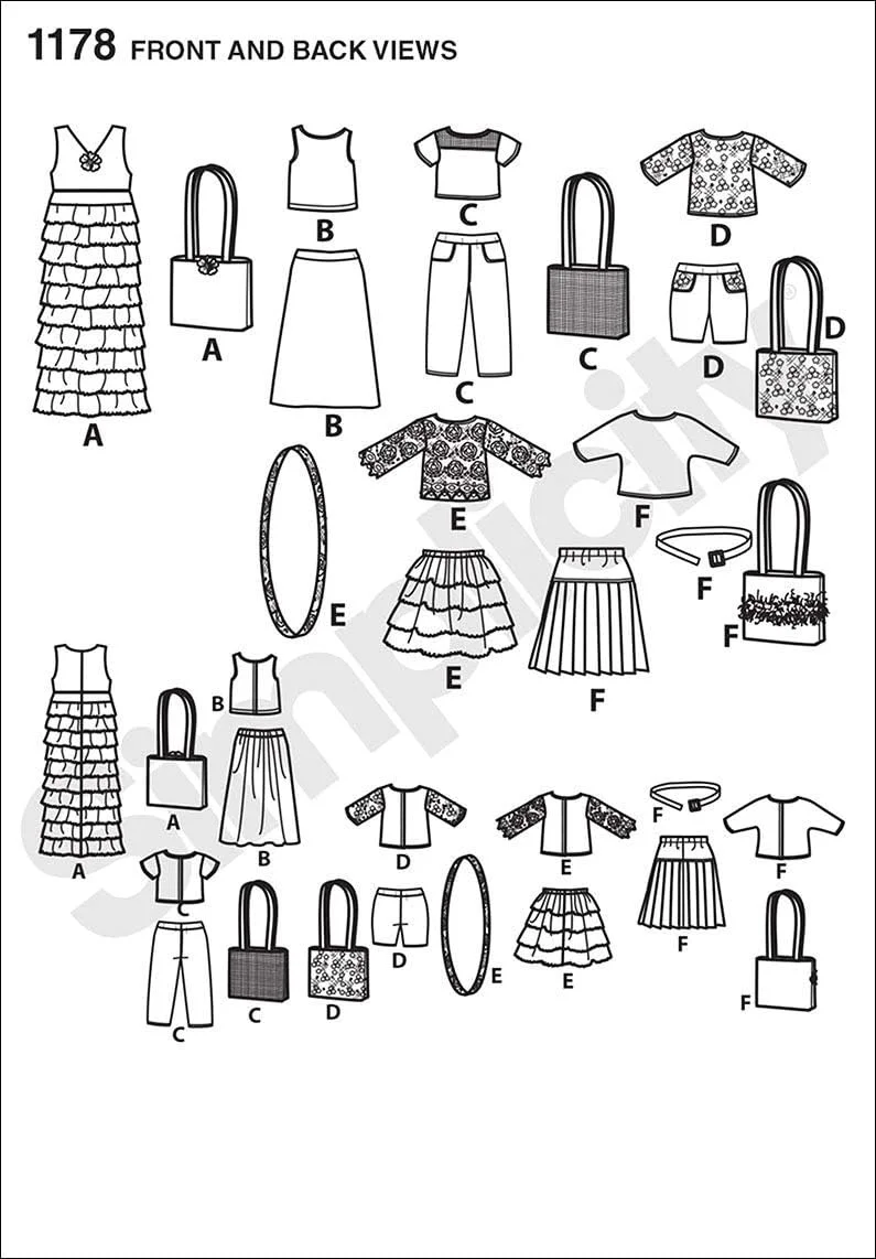 الگوی خیاطی لباس عروسک 18 اینچی Simplicity US1178OS، سایز ONE SIZE الگوی خیاطی لباس عروسک 18 اینچی Simplicity US1178OS، سایز ONE SIZE