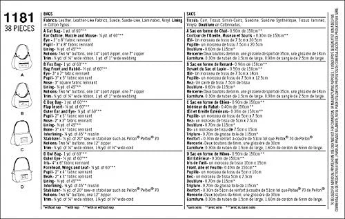 الگوهای خیاطی کیف پول حیوانات بامزه Simplicity US1181OS، فقط یک سایز