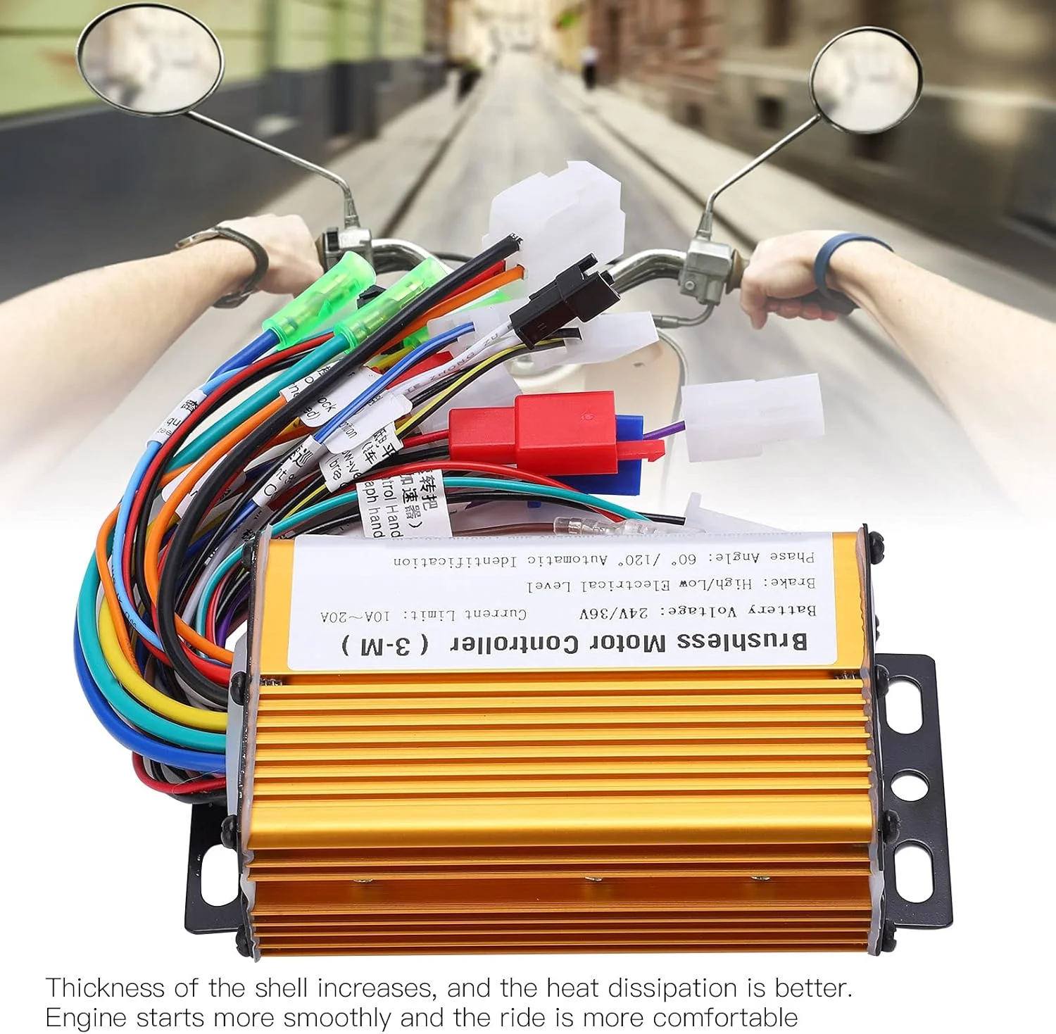 کنترلر سرعت موتور براشلس، عملکرد پایدار 3 حالته کنترلر سرعت اسکوتر برقی نصب آسان طراحی حرفه ای برای دوچرخه های برقی (24-36 ولت)