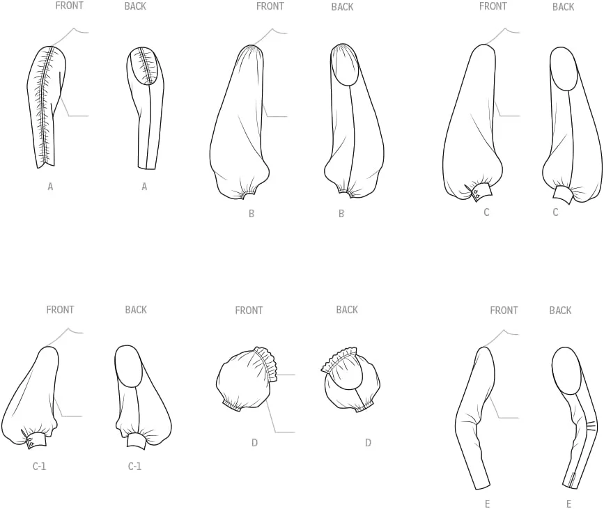 الگوی خیاطی باتریک B7017A مجموعه آستین برای لباس و بلوز، کد طراحی B7017، سایزها S-M-L-XL الگوی خیاطی باتریک B7017A مجموعه آستین برای لباس و بلوز، کد طراحی B7017، سایزها S-M-L-XL