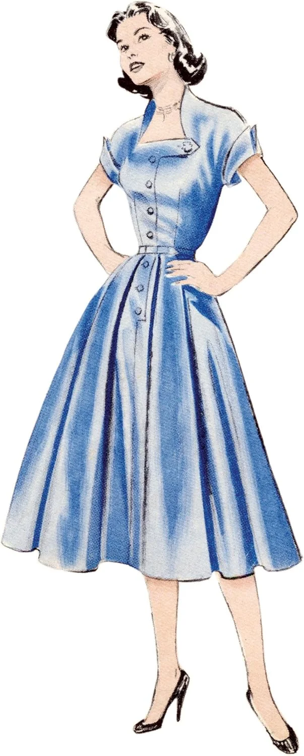 الگوی خیاطی لباس زنانه مدل Butterick B7019K5، طرح قدیمی دهه 1950، کد طراحی B7019، سایزهای 8-10-12-14-16 الگوی خیاطی لباس زنانه مدل Butterick B7019K5، طرح قدیمی دهه 1950، کد طراحی B7019، سایزهای 8-10-12-14-16