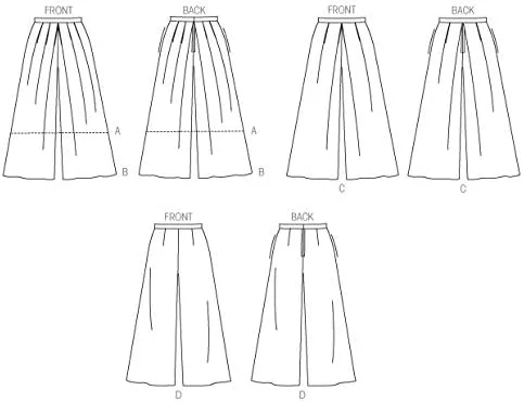 الگوهای خیاطی Butterick 6178 A5، دامن شلواری زنانه، سایزهای 6-8-10-12-14، جین، لینن