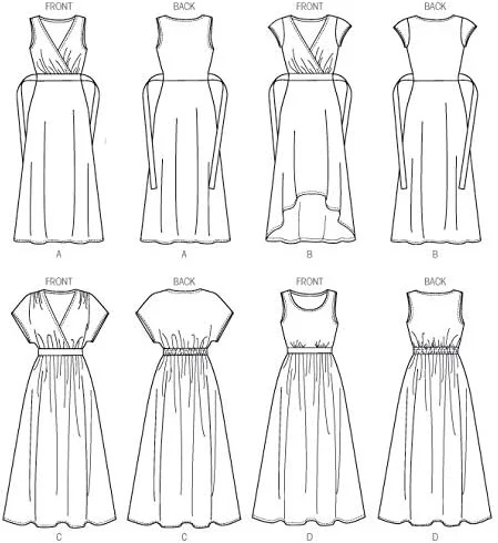 الگوی لباس زنانه Butterick، سفید، B5 (8-10-12-14-16)