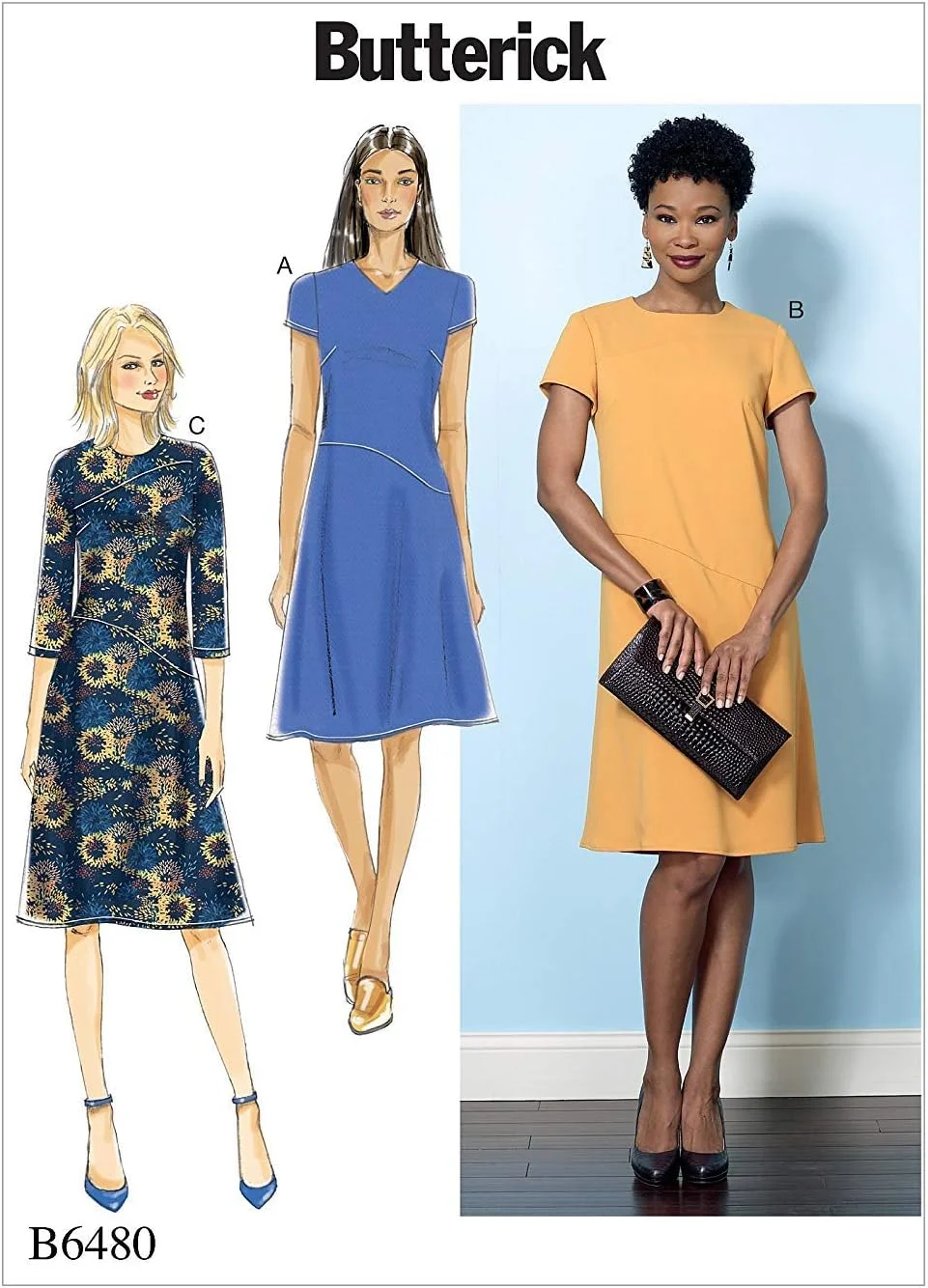الگوهای خیاطی Butterick 6480 A5، لباس زنانه، سایزهای 6-14، کاغذی، چند رنگ، 17 x 0.5 x 22 سانتی متر