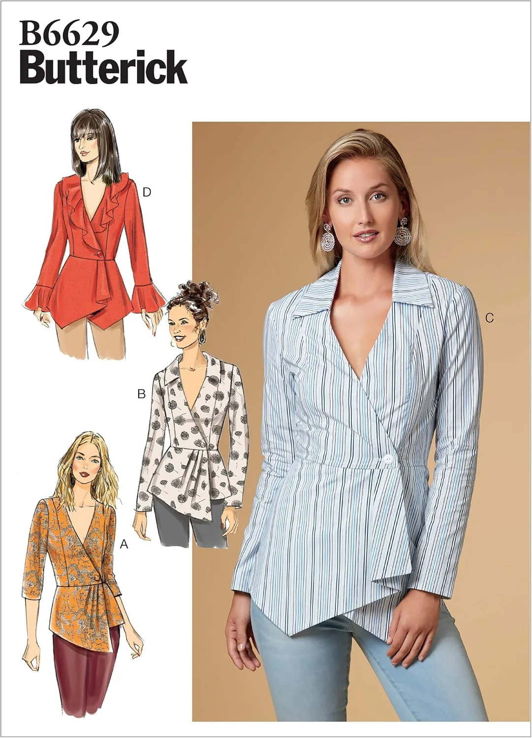 الگوهای خیاطی پیراهن آستین بلند بافتنی زنانه Butterick