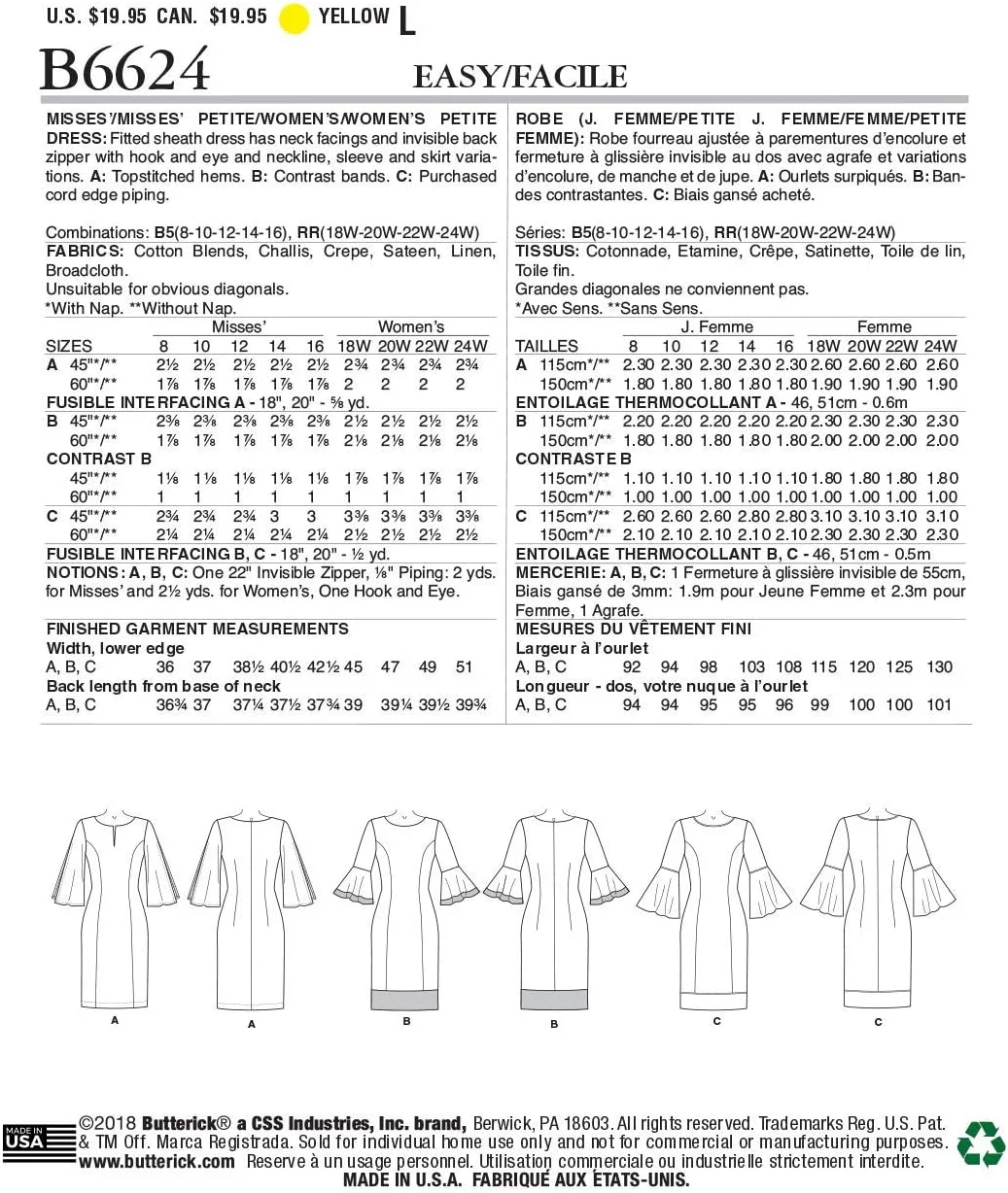 الگوهای خیاطی لباس مجلسی زنانه سایز بزرگ Butterick