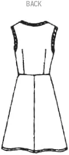 الگوی خیاطی آسان برای دوخت پیراهن بدون آستین نیمه جذب زنانه باتریک، کد طراحی B6985، سایزهای 8-10-12-14-16، چند رنگ