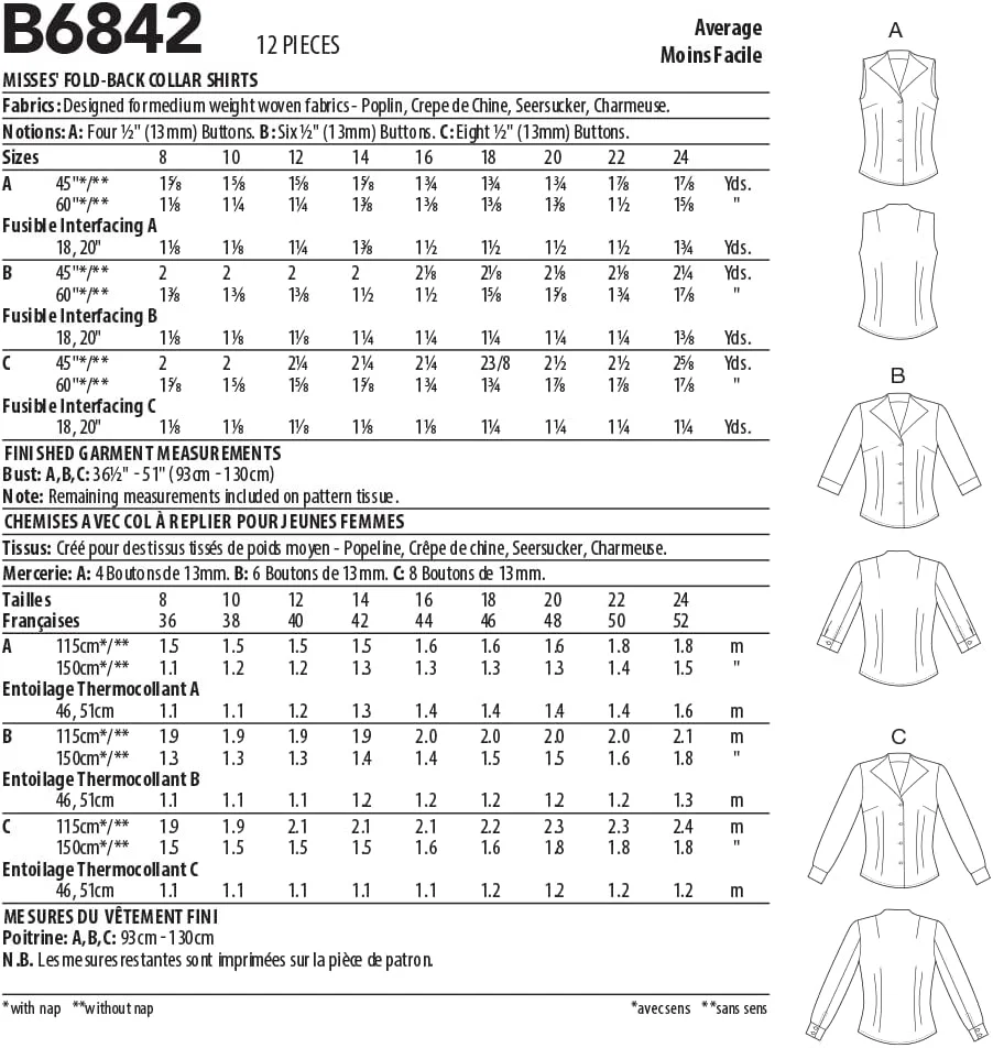 کیت پیراهن نیمه جذب زنانه Butterick، الگوی خیاطی کد B6842، سایزهای 16-18-20-22-24، چند رنگ 2 تکه کیت پیراهن نیمه جذب زنانه Butterick، الگوی خیاطی کد B6842، سایزهای 16-18-20-22-24، چند رنگ 2 تکه