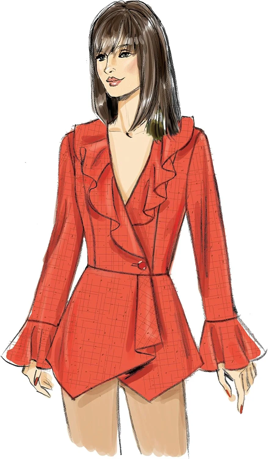 الگوهای خیاطی باتریک مدل B6629 برای پیراهن آستین بلند بافتنی زنانه، سایزهای 6-14 الگوهای خیاطی باتریک مدل B6629 برای پیراهن آستین بلند بافتنی زنانه، سایزهای 6-14