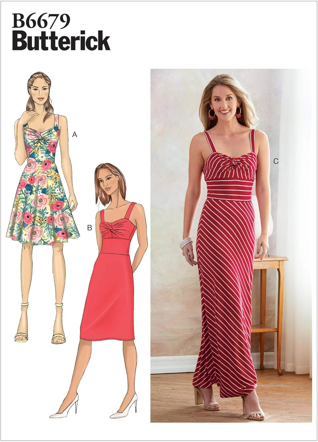 الگوی خیاطی Butterick R10221 / 6679 - لباس زنانه، سایز: A5 (6-8-10-12-14)
