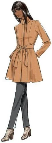 الگوهای خیاطی Butterick B5966 B5 مخصوص کت/پالتو و کمربند زنانه، سفید الگوهای خیاطی Butterick B5966 B5 مخصوص کت/پالتو و کمربند زنانه، سفید