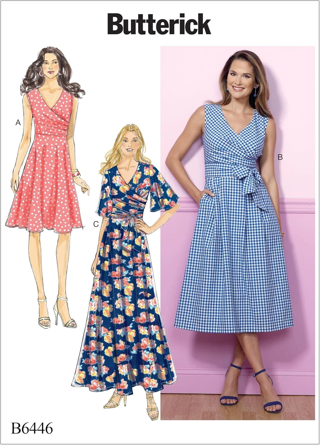 الگوهای خیاطی باتریک 6446، لباس زنانه، سایزهای 14-22، کاغذی، چند رنگ، E5 (14-16-18-20-22)